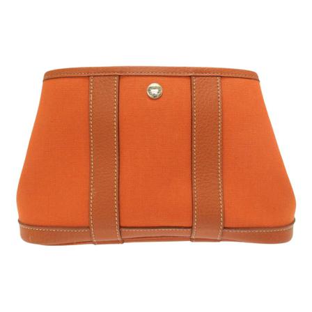 Hermès Vintage, Pre-owned Clutch Garden Party Oranje, Dames, Maat:ONE Size,Canvas