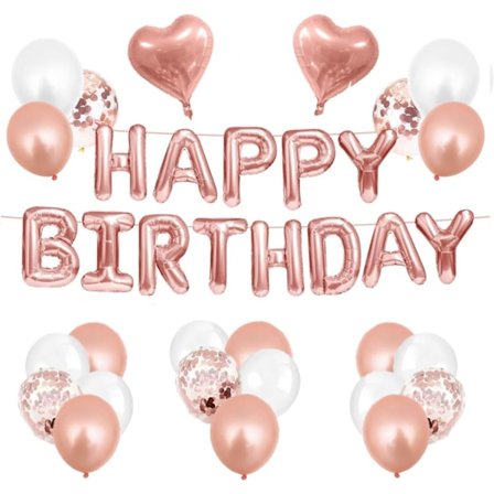 Rose Gold Fødselsdag Dekoration Piger Tillykke Med Fødselsdagen Balloner Tillykke Med Fødselsdagen Banner Fest Fødselsdag Dekoration Sæt