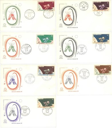 Franske kolonier 1966 - Satellit D1 - 7 FDC