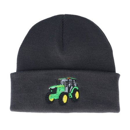 Kiddo Cap - Grå cuff Beanie - Kids Green Tractor Graphite Grey Beanie @ Hatstore