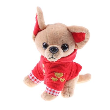 Liten vest Chihuahua hund plysjleketøy utstoppet ca 17 cm barn bursdag julegave 1 stk fire farger