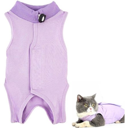 Katt Onesie Postoperativt tøy for kjæledyr Postoperativ beskyttelse Komfortabel passform Pustende materiale Med trykknapper Postoperativt tøy 2-4 1