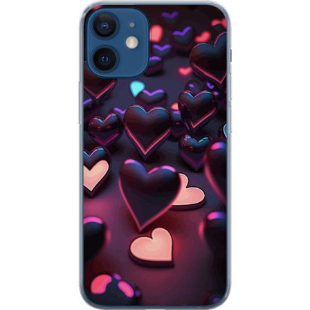 Kompatibelt Mobildeksel til Apple Apple iPhone 12 mini Midnattshjerter