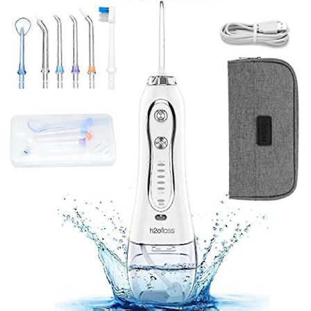 H2ofloss Vattentråds Professionell Sladdlös Dental Oral Irrigator - Bärbar och Uppladdningsbar Ipx7 Vattentät Vattentråd för Tandrengöring 300ml