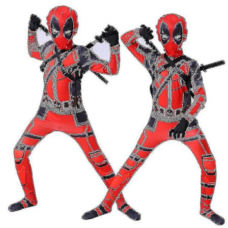 Barn Gutter Deadpool Superhelt Halloween Fest Cosplay Kostyme Fancy Dress Gave