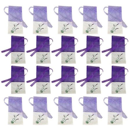 20 st Lavendelpåsar i gasväv Doftpåse Tomma påsar för garderob Bil (Gammal mörklila och gammal ljuslila, 10 av varje)