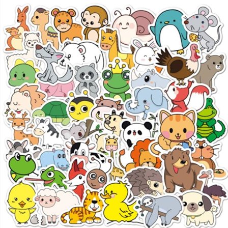 50 klistermærker klistermærker - Dyremotiver - Tegneserie - decals