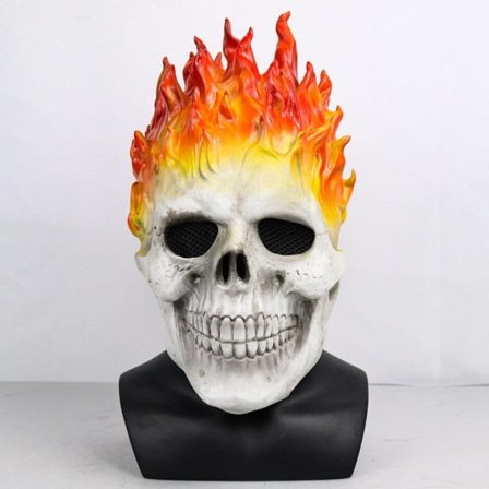 Halloween Ghost Rider Rød Og Blå Flame Skull Maske Rædsel Ghost Fuld Face Latex Masker