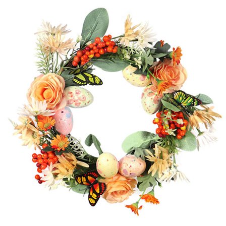 Påske Daisy Krans Kunstig Dekorativ Dørkrans for Hjemmedekorasjon