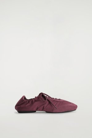 COS Women's Suede-Nylon Ballet Trainers in Red