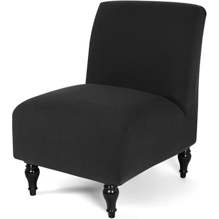 Stolsskydd utan armstöd, stretchigt överdrag i spandex för fåtölj utan armstöd, avtagbart möbelskydd för vardagsrum (svart, 1)