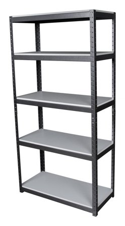 PELA 513043 Hylla i metall, 500 kg, 5 plan, grå, Verkstad