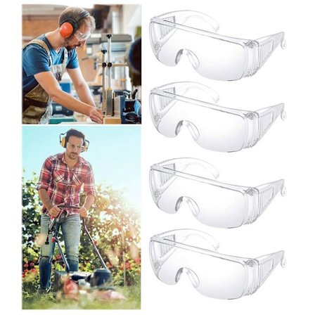 1/2/4 stk. sikkerhedsbriller, arbejdsbeskyttelsesbriller, gennemsigtige beskyttelsesbriller, anti-UV, velegnet til forskellige eksperimenter, 