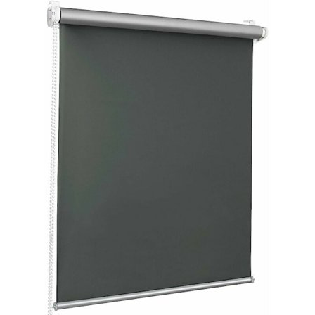 Mörkläggande rullgardin utan borrning - (tyg bredd - 4 cm) - med silverbeläggning, värmeisolering med tillbehör - mörkgrå - 35 cm x 160 cm