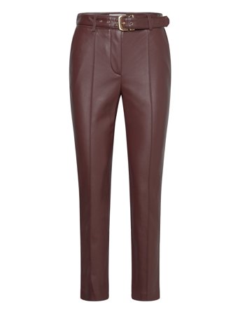 Mango | Leather-Effect Trousers With Belt | 34