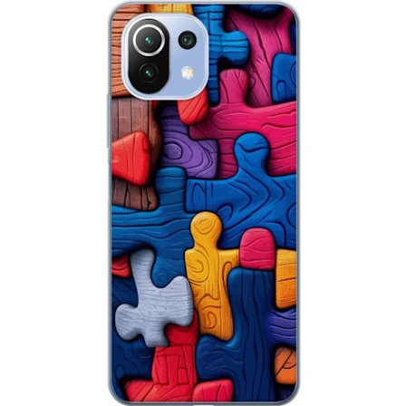 Yhteensopiva Puhelinkuori Xiaomi Xiaomi 11 Lite 5G NE Leikkisä kuvitus Stitchin kanssa vaaleanpunaisissa omenoissa pehmeässä pastellidesignissa, jo