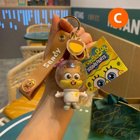 E Cartoon Spongebob Squarepants Hängsmycke Kawaii Nyckelring Hållare