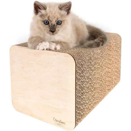 Kattskrapstolpe - KREATIVA DJUR - 37 x 21 x 21 cm - Skrappapp - Skyddar möbler