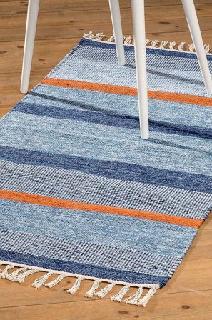 InHouse Group - Fillerye Tofta - Blå - Bomulls- & filleryer - 160X230 - Fra Homeroom