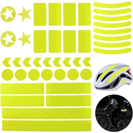 6 reflekterande klistermärken, reflekterande hjälm- och cykelklistermärken, vägbanereflektorer, reflekterande tejp för cyklar, 