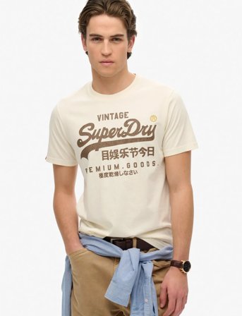 Superdry Vl Workwear Relaxed Tee - Cream - L
