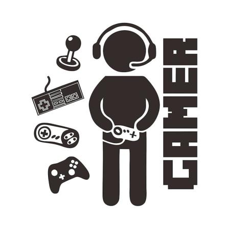 2 kpl Gamer-seinätaidetta, seinätarra-taidetta, videopeliseinätarroja, seinätarroja poikien makuuhuoneeseen, olohuoneen seinätarroja
