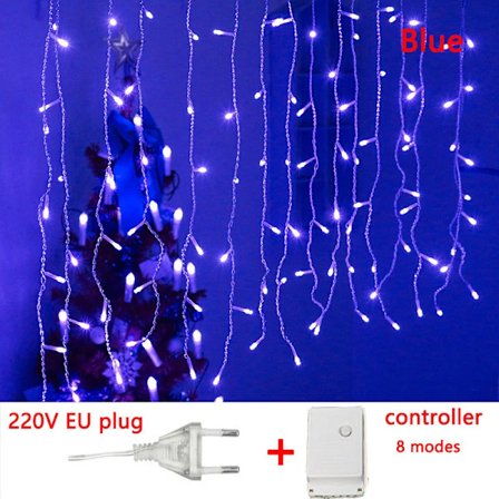 4-20M Gardin Is-Drops LED Lysstreng Bryllupsfest Lampe Feriebelysning Juledekorasjon for Hjem Takfot Gate Dekorasjon 16X0.6M 400Leds