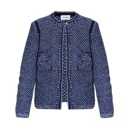 Salvatore Ferragamo Cropped cardigan Blå, Dame Cardigans
