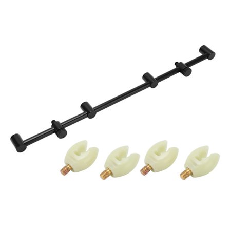 Støtte til Karpefiskeri Buzz Bar med Lysende Hoved i Aluminium (45cm Beslag 4 Hoved)