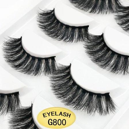 5-par Lösögonfransar - 3d Faux Mink (g-800) Svart