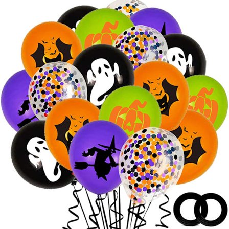 Halloween dekoration, 62 st Halloween Party Ballonger Dekorationer, 12 tum Svart Orange