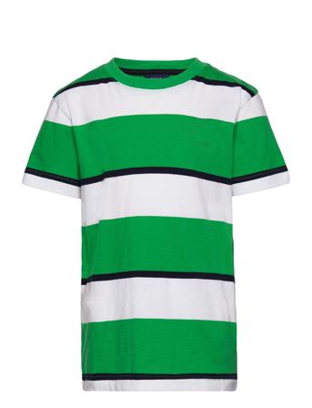 Relaxed Striped T-Shirt T-shirts Short-sleeved Grønn GANT*Betinget Tilbud
