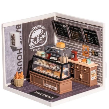 Robotime Rolife 3D Puzzle Kit Rakenna oma kultainen vehnä leipomo viehättävä ja monimutkainen tee-se-itse pieni talo setti lapsille