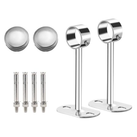 Garderobe Hængestang Rørbeslag 25mm Dia Tøjstænger Hjemmebrug Brusebad Skab 10cm Højde