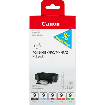 Canon PGI-9 MBK/PC/PM/R/G Multi-Pack - 5-pack - rød, grønn, matt svart, fotocyan, fotomagenta - original - blekkbeholder