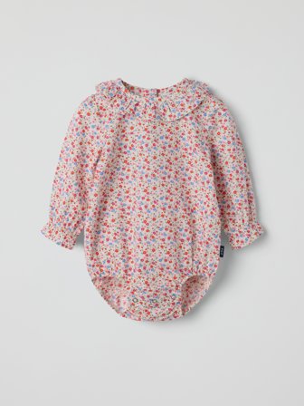 Polarn O. Pyret Långärmad body blommig - 68 - barnkläder - pink