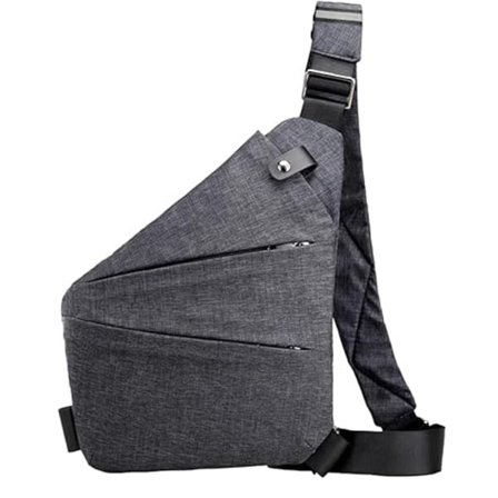 Tyverisikret Crossbody-taske til Personlig Brug, Rejsetaske Anti-Tyveri Cross Body-taske, Skrå Brysttaske (Grå)