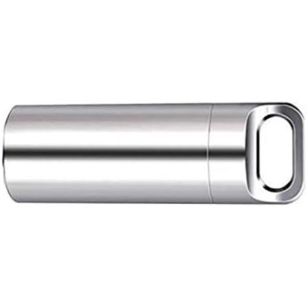 Bærbar vandtæt metal nøglering lomme pilleæske, sølv, M