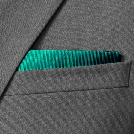 Grogrénová vreckovka do saka v smaragdovo-zelenej farbe pre mužov - Jednofarebné vreckovky do saka