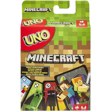 Mattel Games UNO Minecraft FPD61 Korttipeli, Monivärinen, 112 korttia