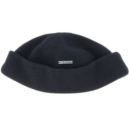 Stetson - Svart shortbeanie Beanie - Docker Wool/Cashmere Black Beanie @ Hatstore
