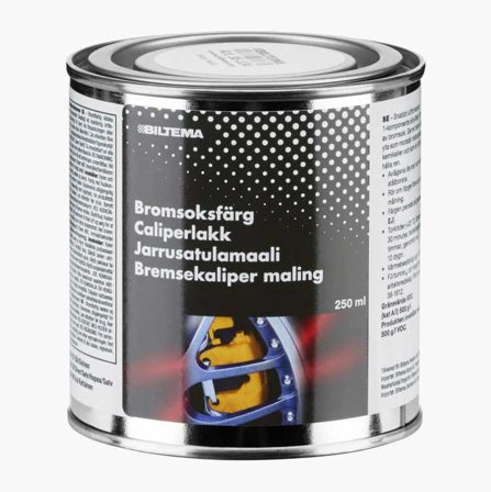 Biltema - Caliperlakk Svart 250 ml, Hurtig Lufttørkende 1-Komponent Alkydlakk for Bremsecaliper, Varmebestandig Opp til +200 °C
