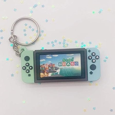 2 st Spelkonsol Nyckelring Animal Crossing Nyckelring Mode Smycken Tillbehör Söt Form Hänge Nyckelring