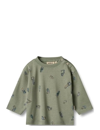 Wheat T-Shirt L/S Malthe - Green - 86