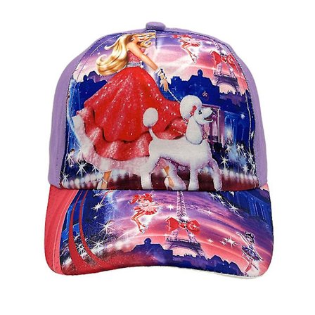 Barbie-nukkejen sarjakuvabasislakki lapsille, tytöille, Barbie-prinsessalla painettu rekkakuskin hattu, kesän säädettävä aurinkolippalakki (FMY)