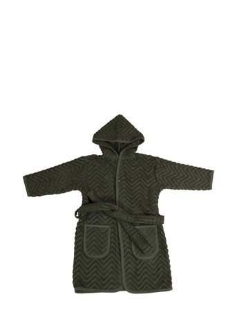 Filibabba Bathrobe - Zigzag Dark Green 1-2 Years - Green - 80-92
