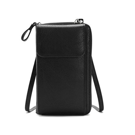 2023 Fashion Crossbody Sling Bag Mobilväska Flicka Kvinnor Hasp Axelväska Läder Korthållare Stöldskydd Plånboksväska