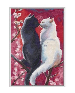 Broderikit Billede Fluffy romantik - Oven