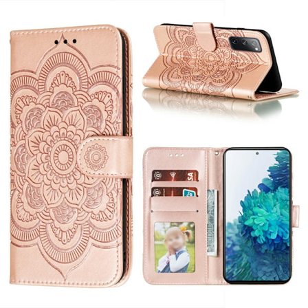 Samsung Galaxy S20 FE - Mandala Læder Cover - Rosaguld Rosaguld Roséguld Roséguld