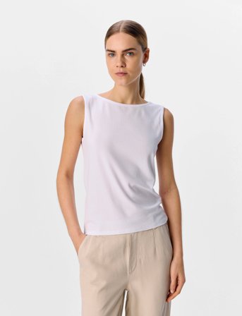 Object Objjamie S/L Sli Tank Top Noos - White - L